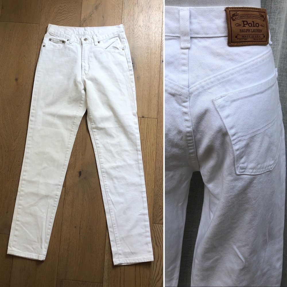 Vintage Polo Ralph Lauren white jean high waisted pants